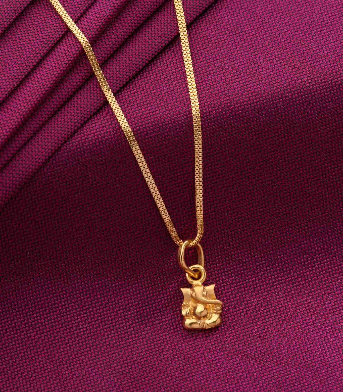 Ganpati Gold Chain Pendant - Main Image