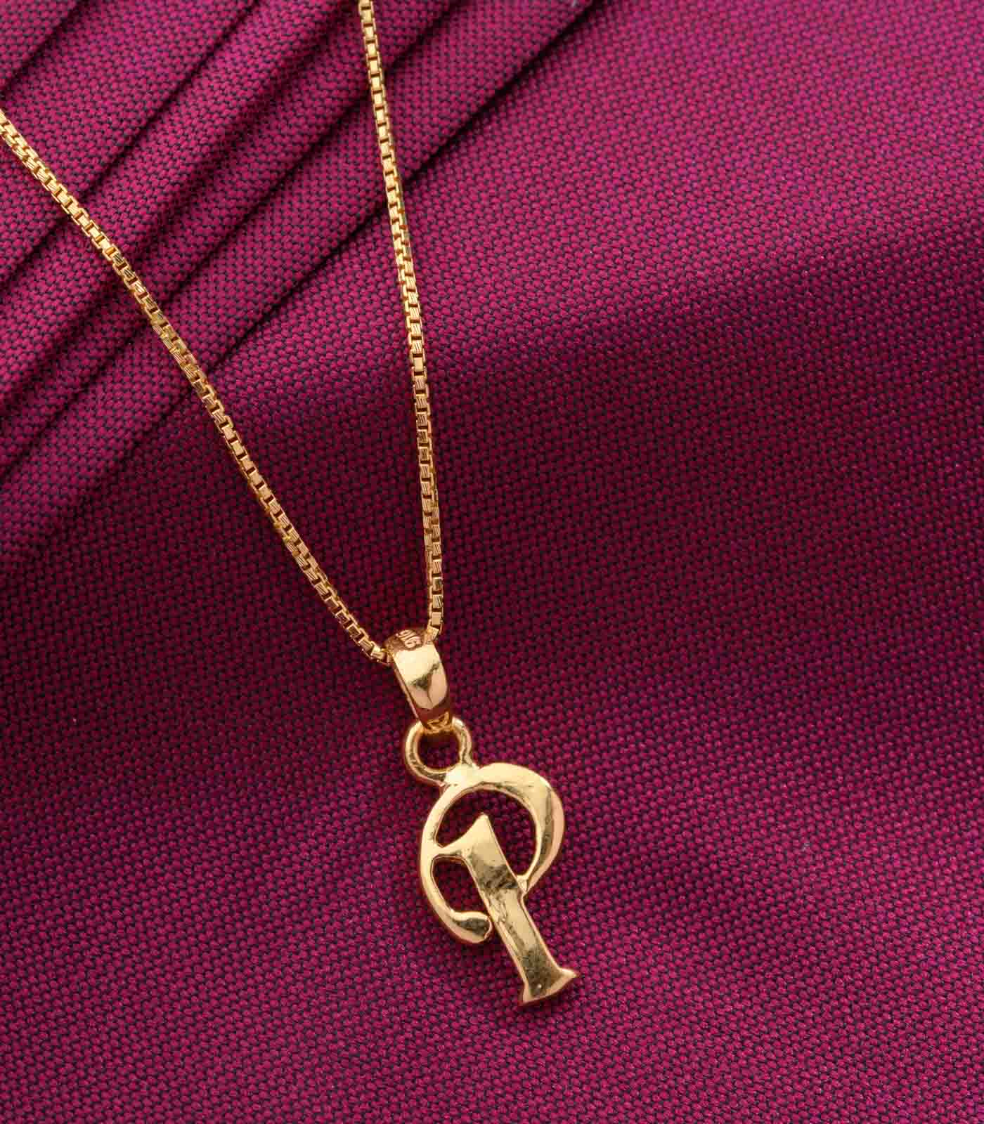 Pendant Set P Letter Gold Chain Pendant @OnlinePNG –