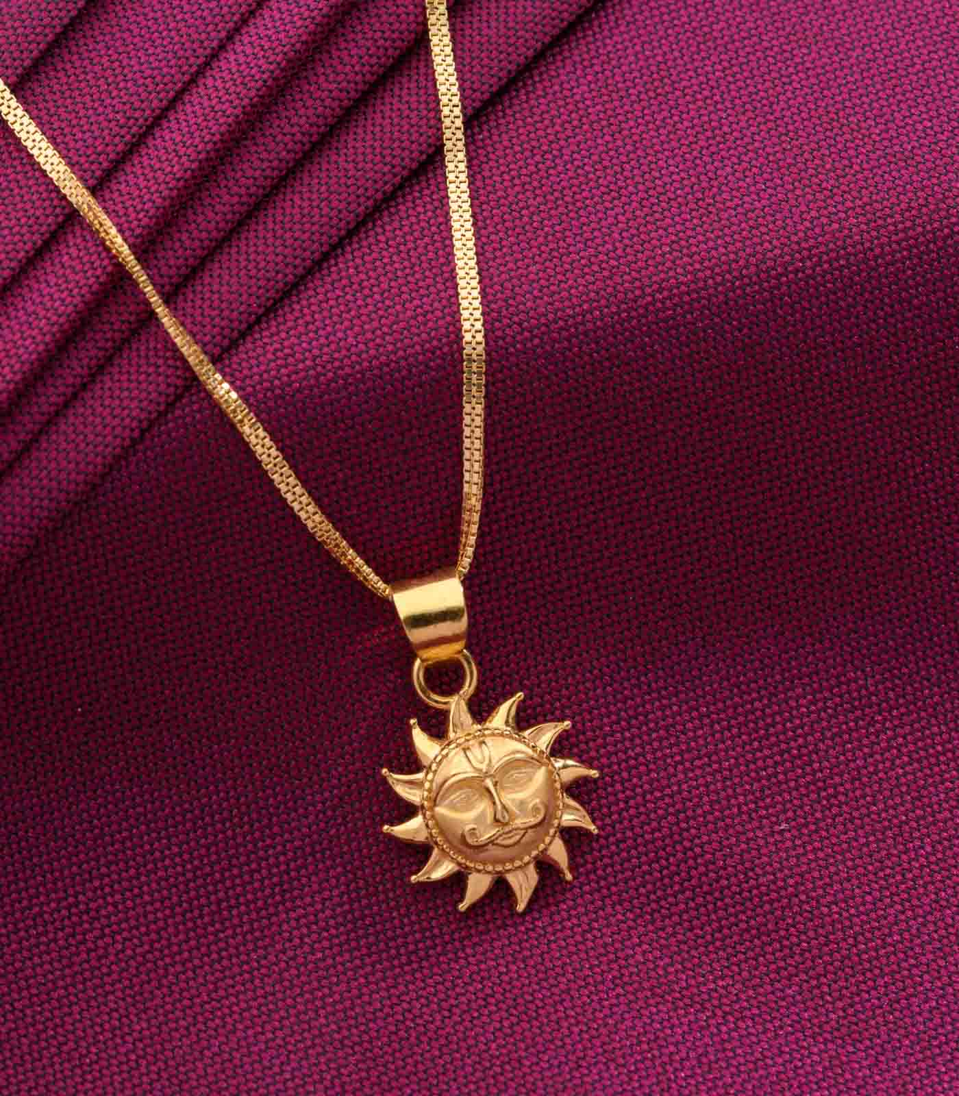 PNG Son's Sun Shaped Gold Chain Pendant – Gadgil Sons Ltd