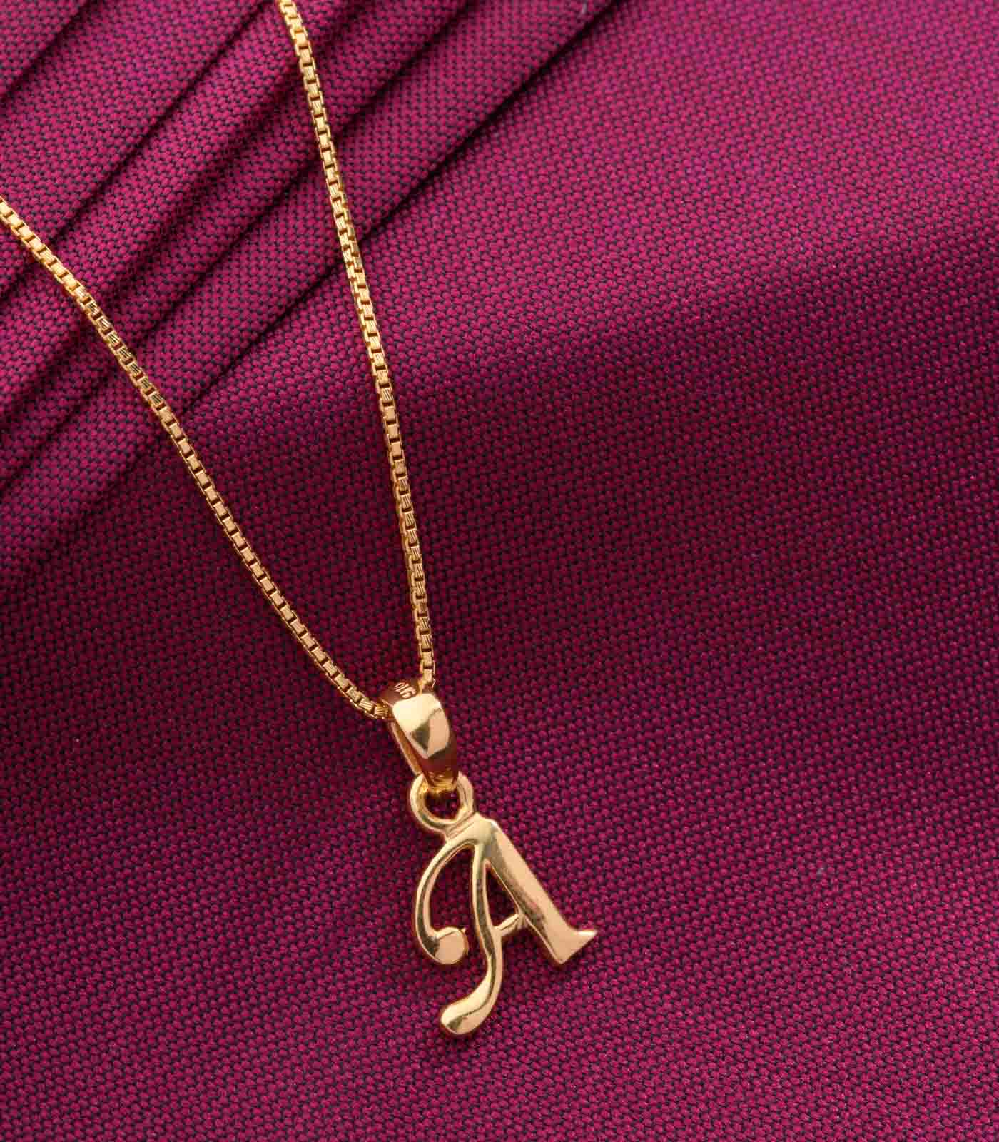 PNG Son's A Letter Gold Chain Pendant – Gadgil Sons Ltd