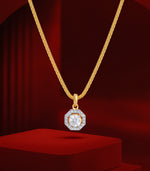 Stone Studded Gold Pendant