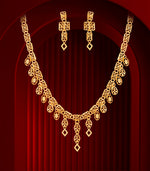 Contemporary Lattice Gold Necklace Set