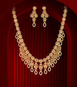 Golden Bloom Drop Necklace Set