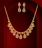 Ethereal Droplets Gold Necklace Set