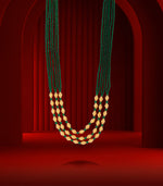 Layered Conical Green Bead Necklace