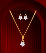 Classic Flower gold pendant set
