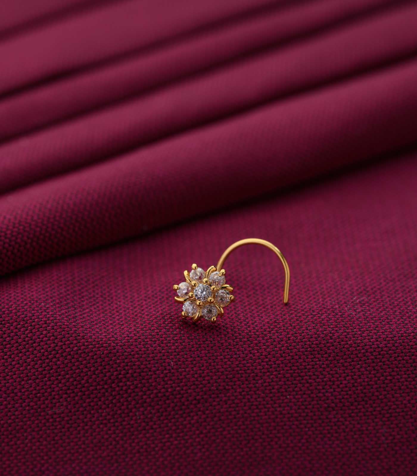 Angular Flower Nose Pin - Main Image