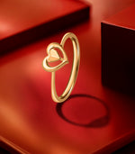 Dual Heart Gold Finger Ring