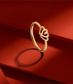 Interwined Hearts Gold Finger Ring