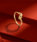 Ribbon Knot Gold Finger Ring