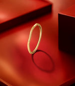 Simple Wavy Gold Finger Ring