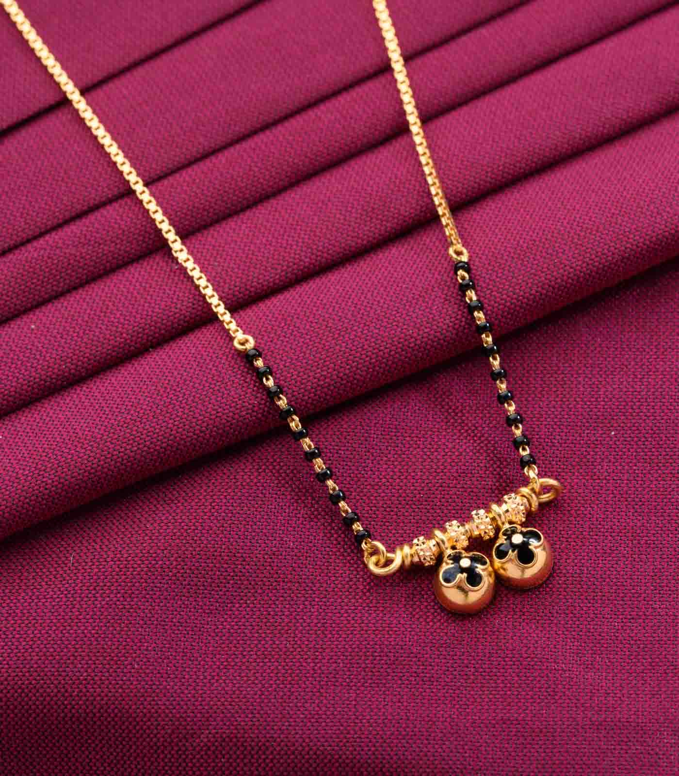 Beads Gold Chain Designs Black Beads Long Mangalsutra Designs