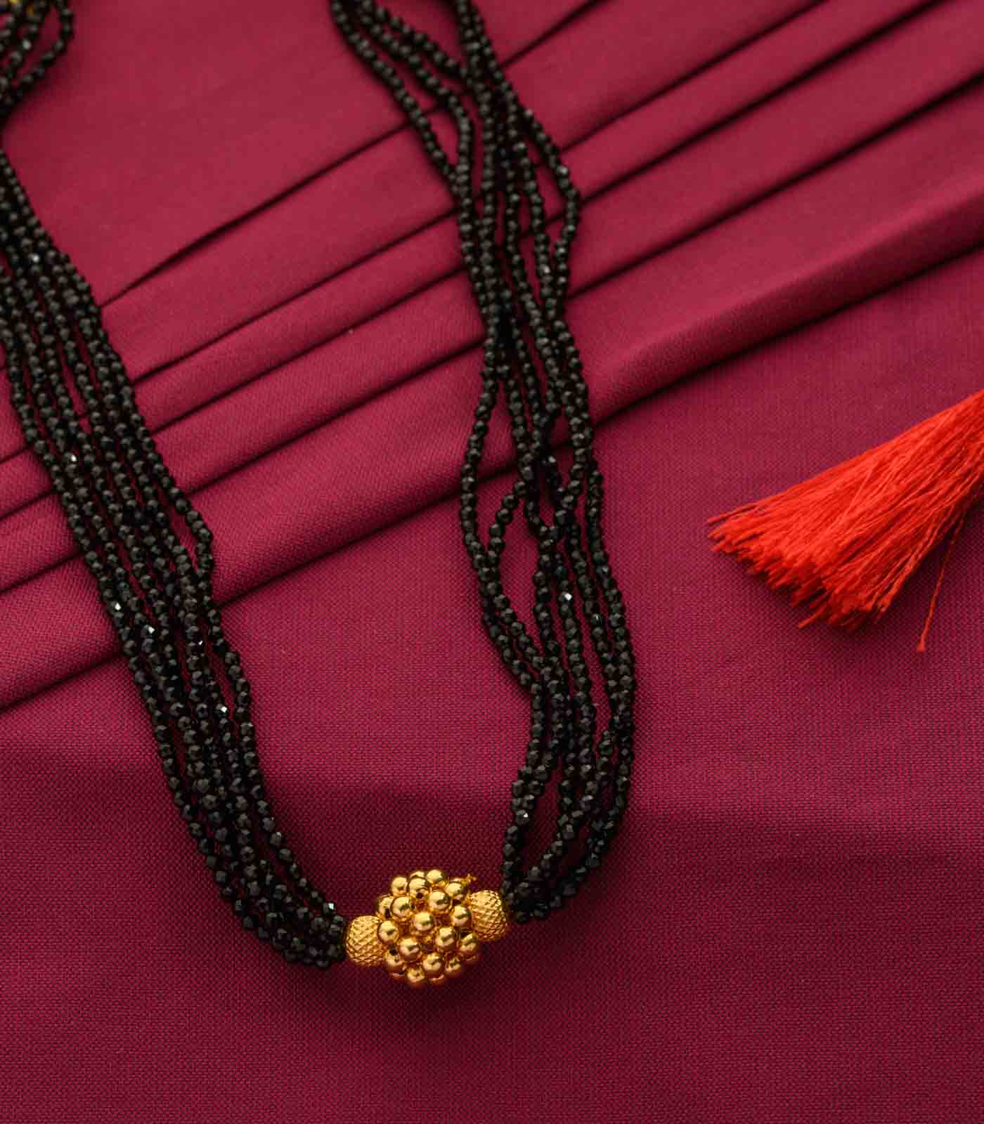 Necklace Buy Black Beads Radiant Gold Pendant Necklace
