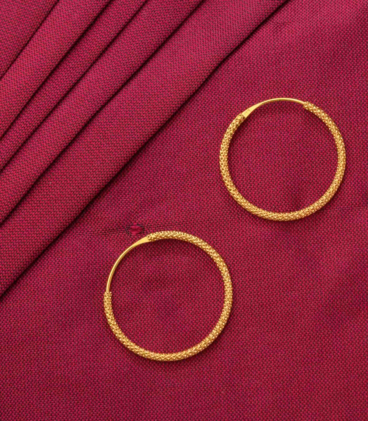 PNG Sons Chic Golden Hoop Earrings – Gadgil Sons Ltd