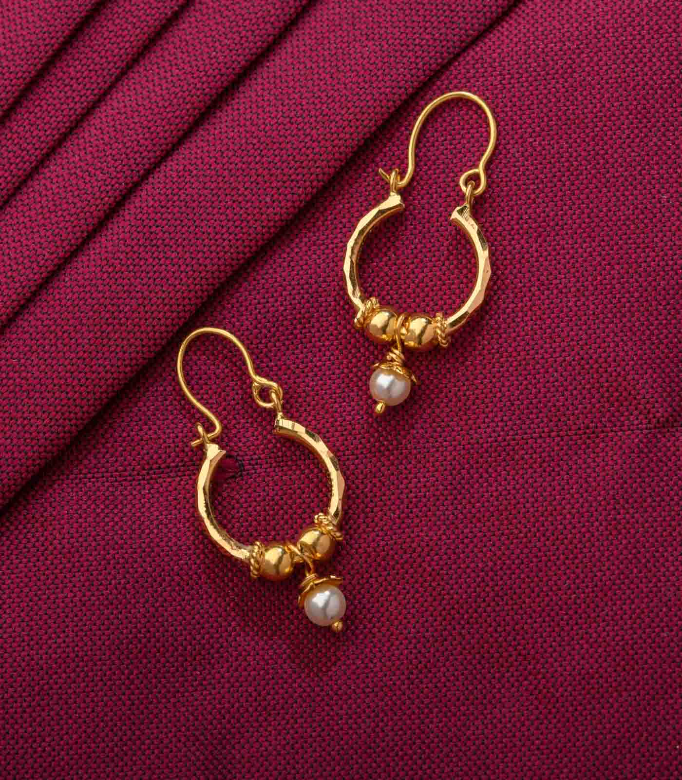 Loop Style Gold Earrings - Main Image