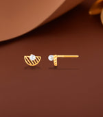 Crescent Pearl Gold Earrings