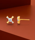 Radiant Cross Gold Earrings