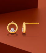 Trisphere Gold Stud Earrings