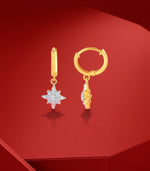 Stellar Spark Star Hoop Earrings