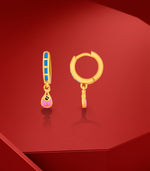 Playful Drop Gold Earrings