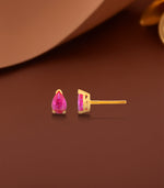 Pink Drop Shaped Gold Tops