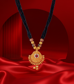 Gold Beaded Necklace with Multi-Strand Black Beads