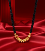 Black Beads Linear Pendant Necklace