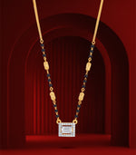 Regal Square Studded Gold Mangalsutra