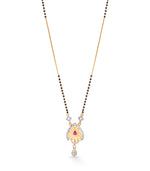 Delicate mangalsutra with a heart-shaped pendant on a white background
