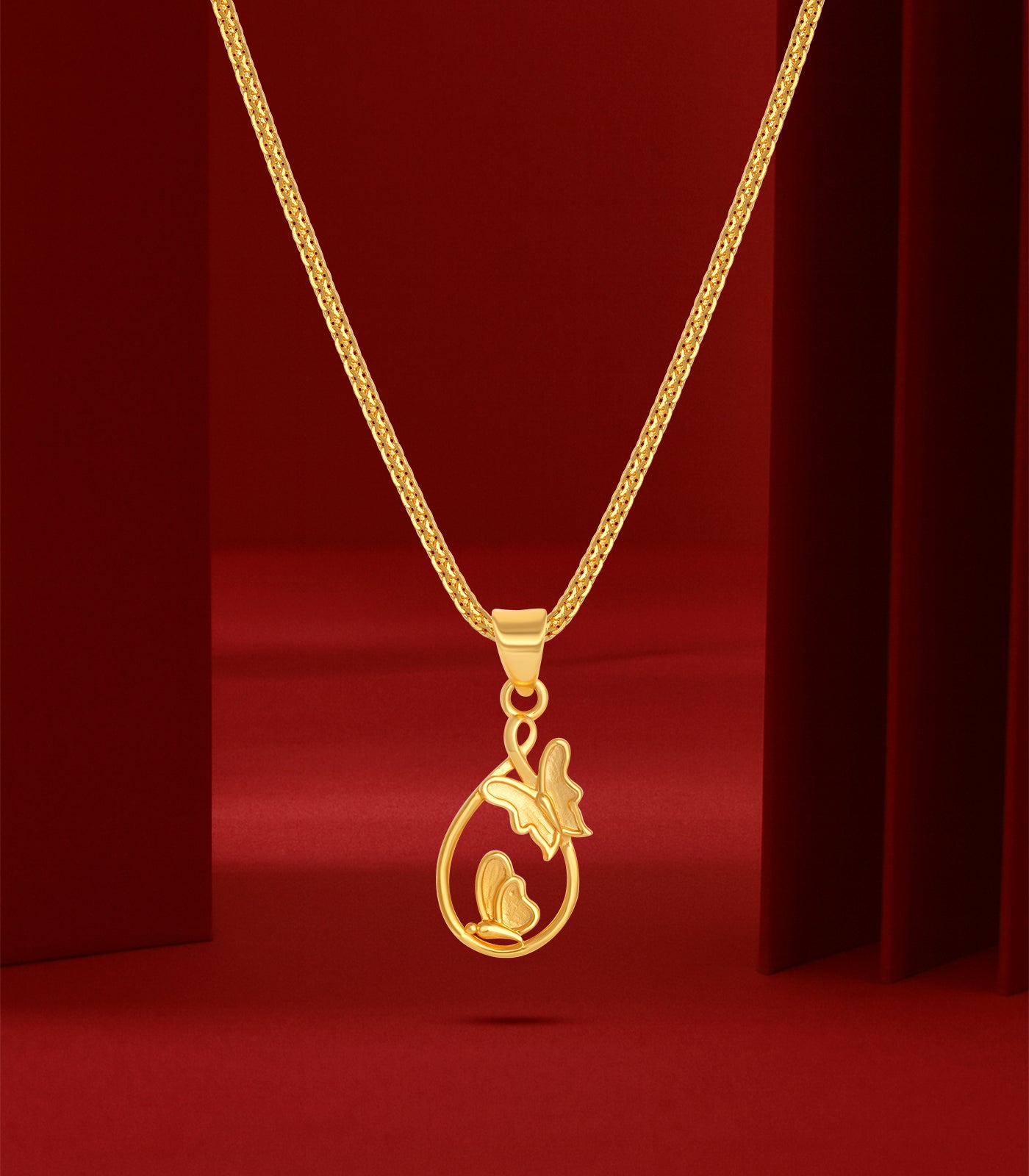 Butterfly Charm Gold Pendant