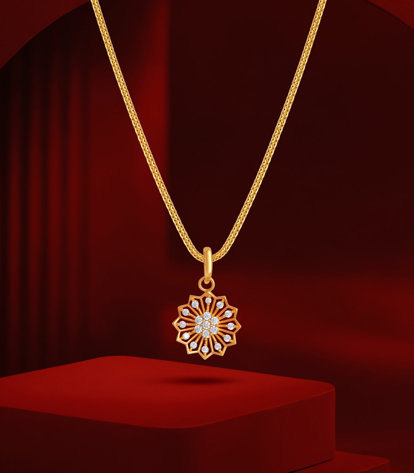 Floral Radiance Gold Pendant