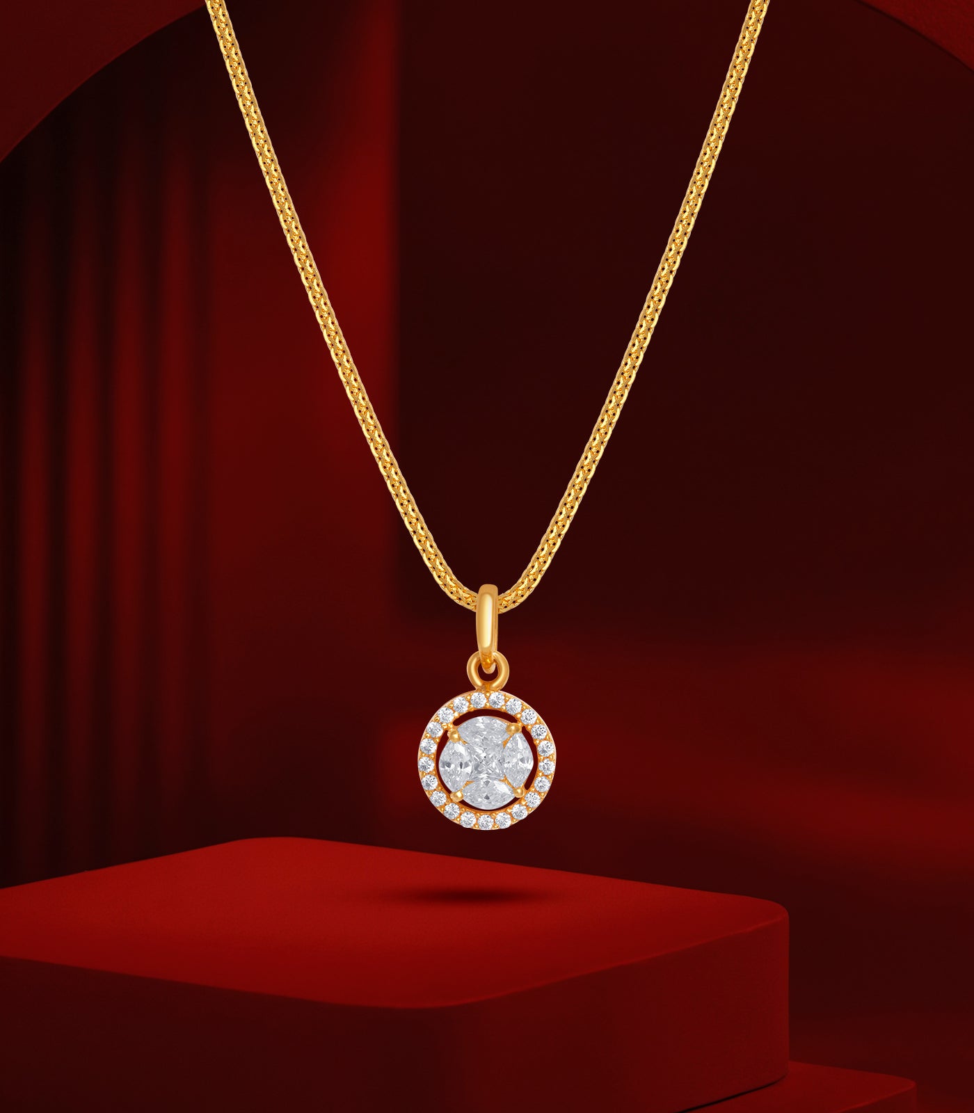 Radiant Halo Gold Pendant