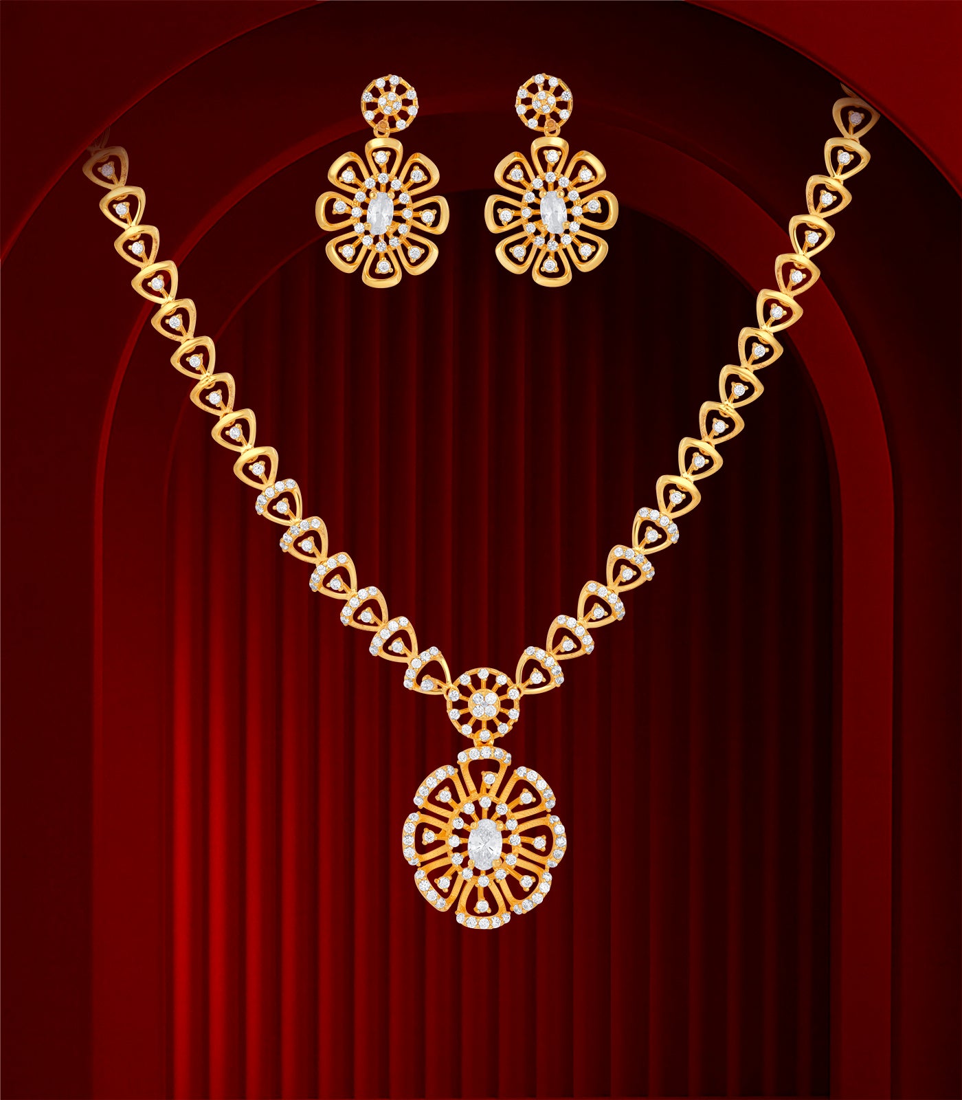 Blossom Gold Necklace Set