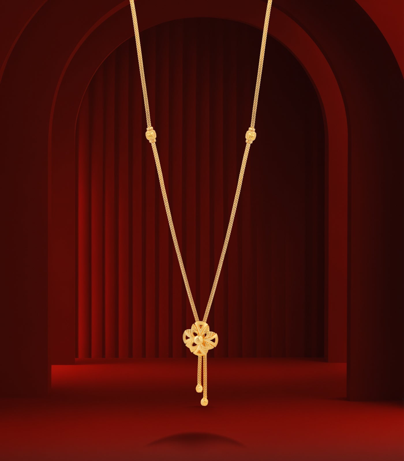 Floral Drop Goph Necklace