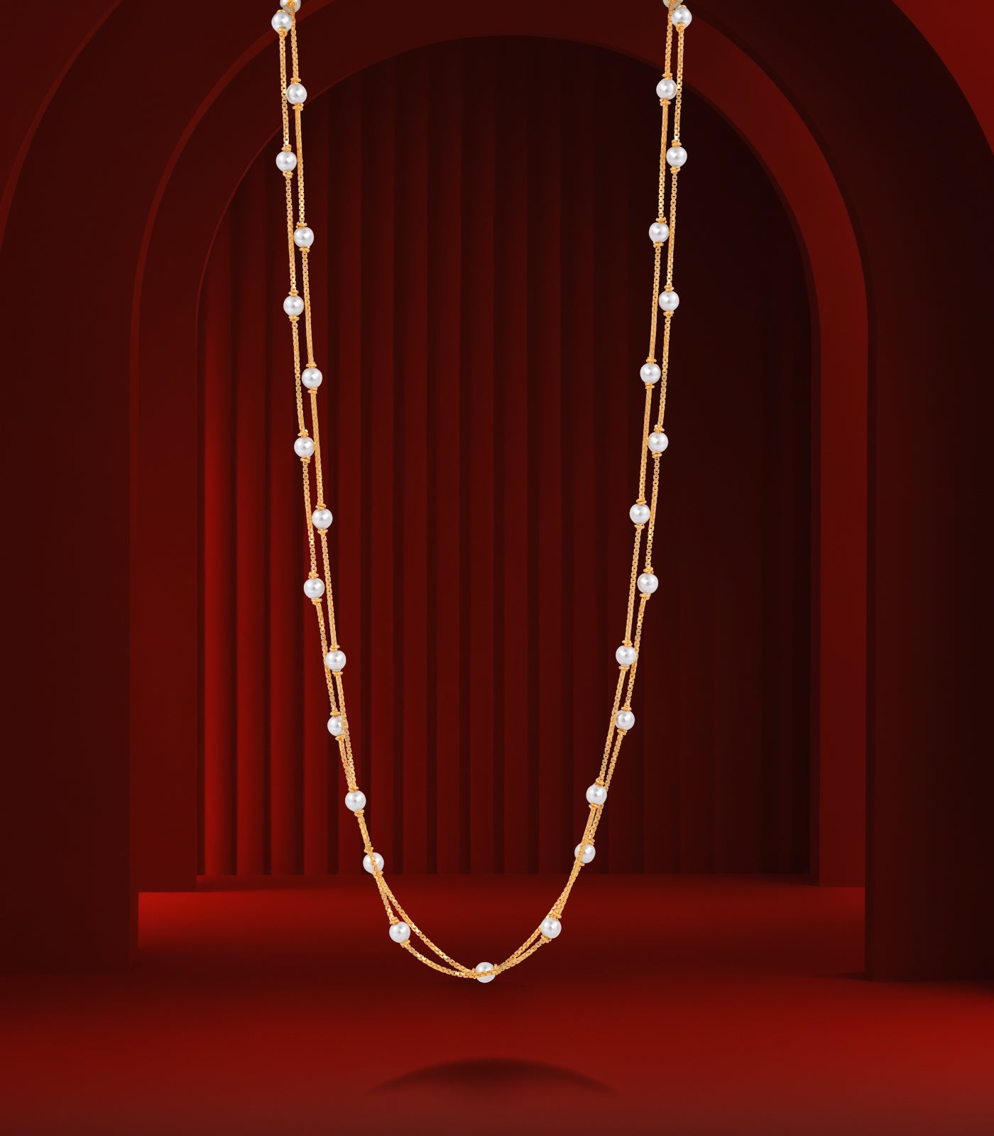 Double-Layered Goph Pearl Necklace