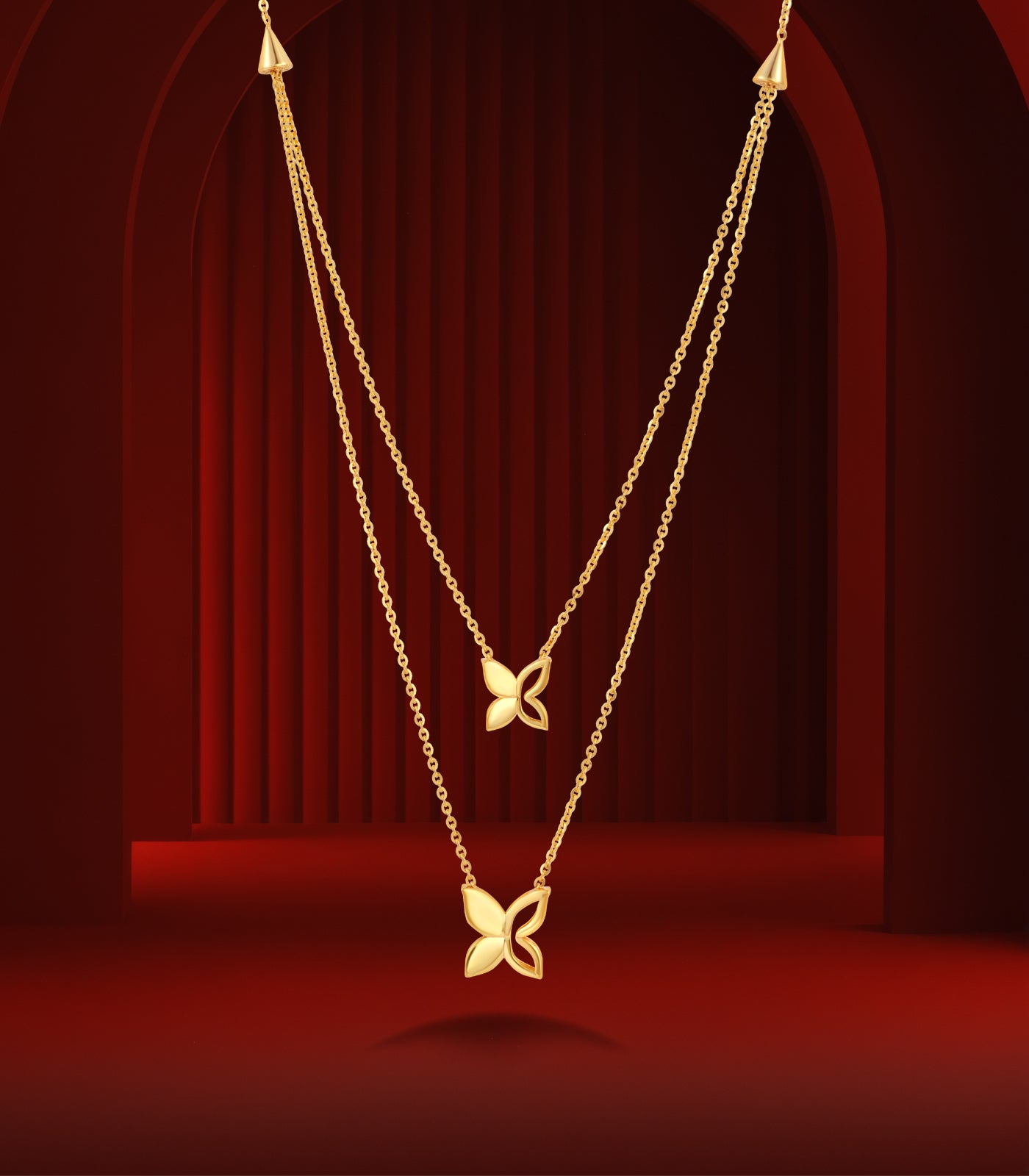 Twin Flutter Goph Necklace