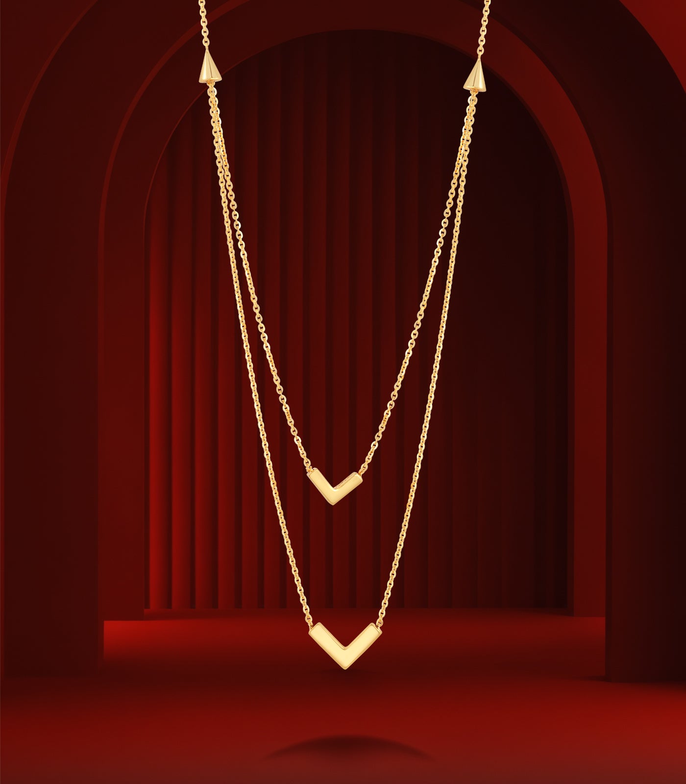 Twin Chevron Goph Necklace
