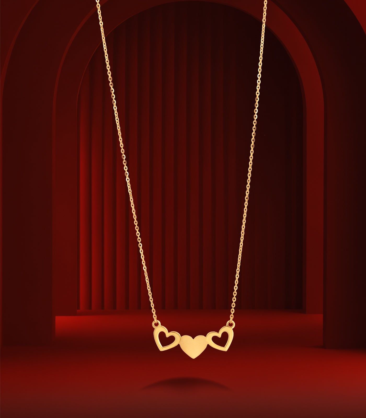 Triple Heart Goph Necklace