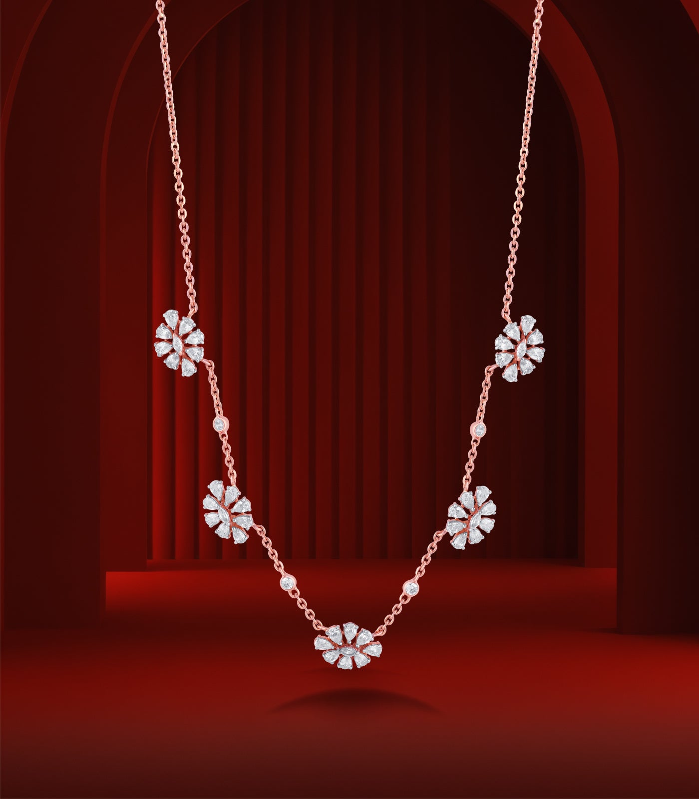 Flower Crystal Necklace