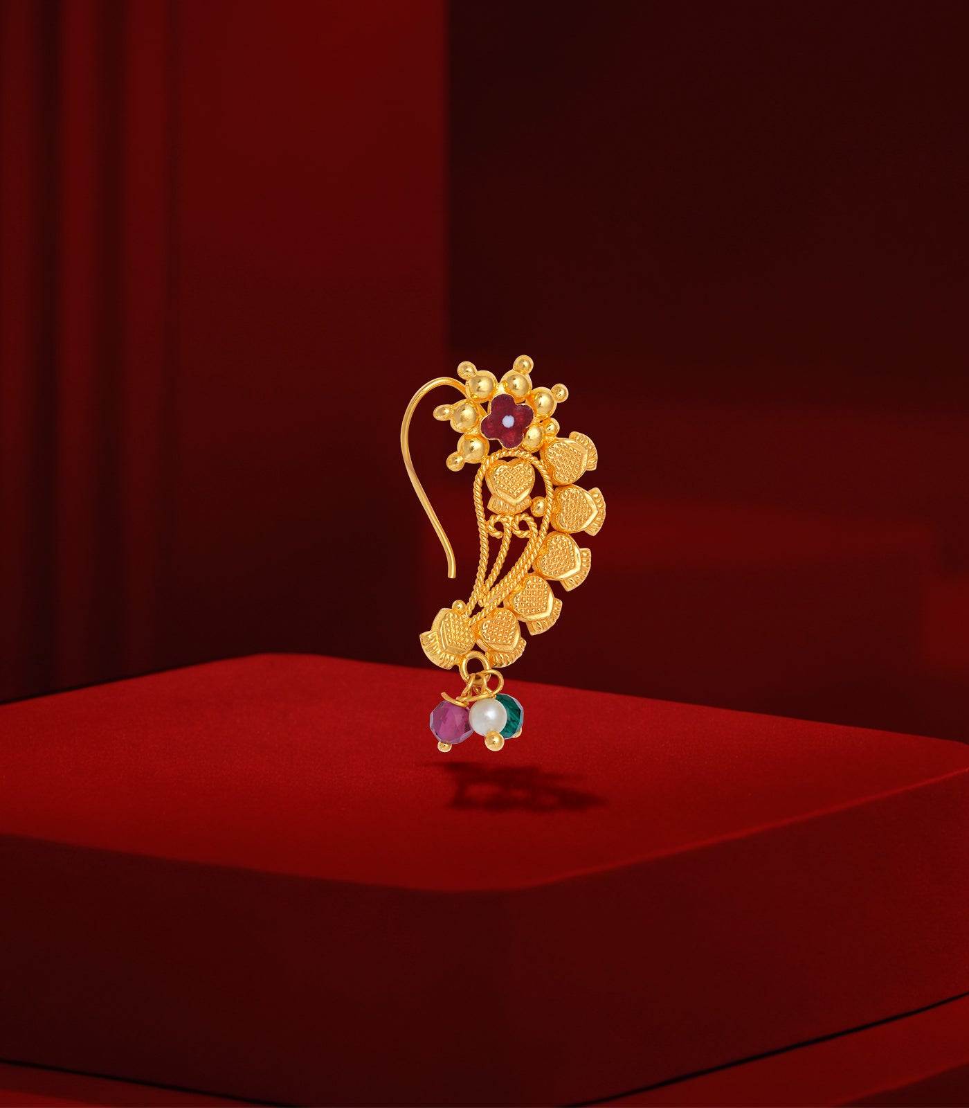 Intricate Fine Golden Nath (Pierced)