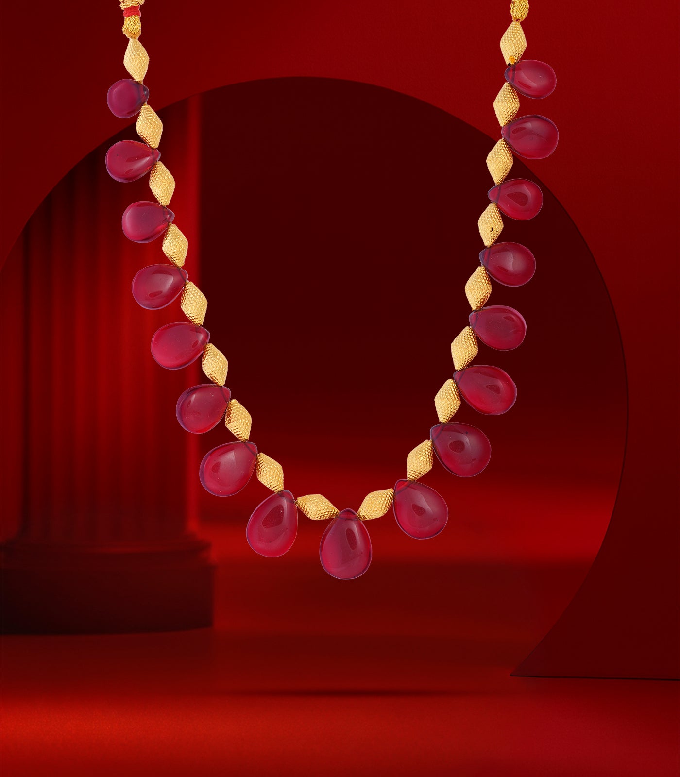 Maroon Petal Necklace