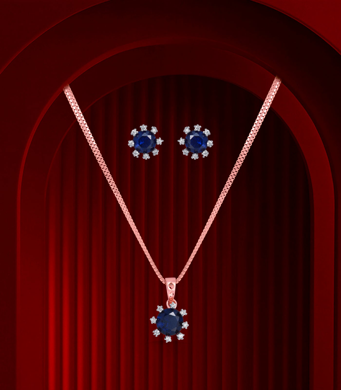 Black stud pendant set