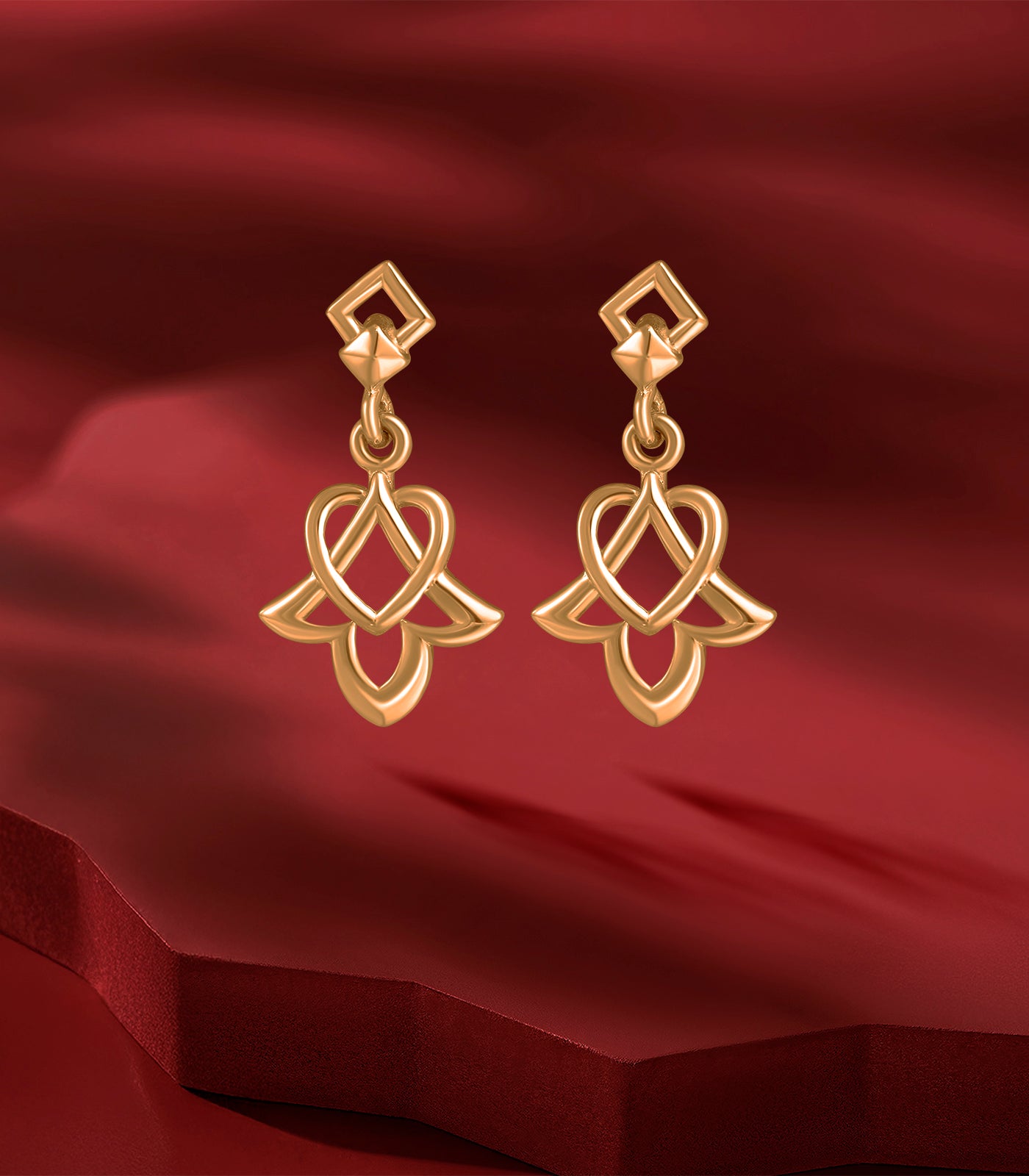 Dangling Heart Gold Tops
