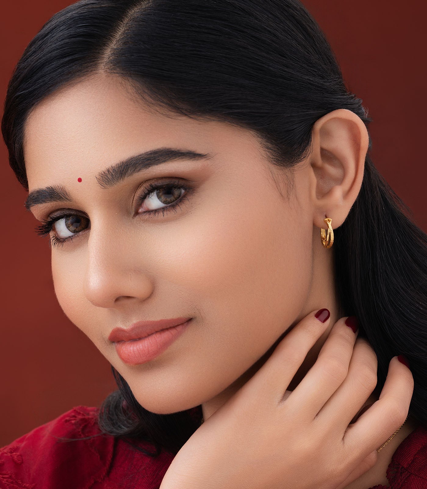 Textured Hoops Gold Earrings