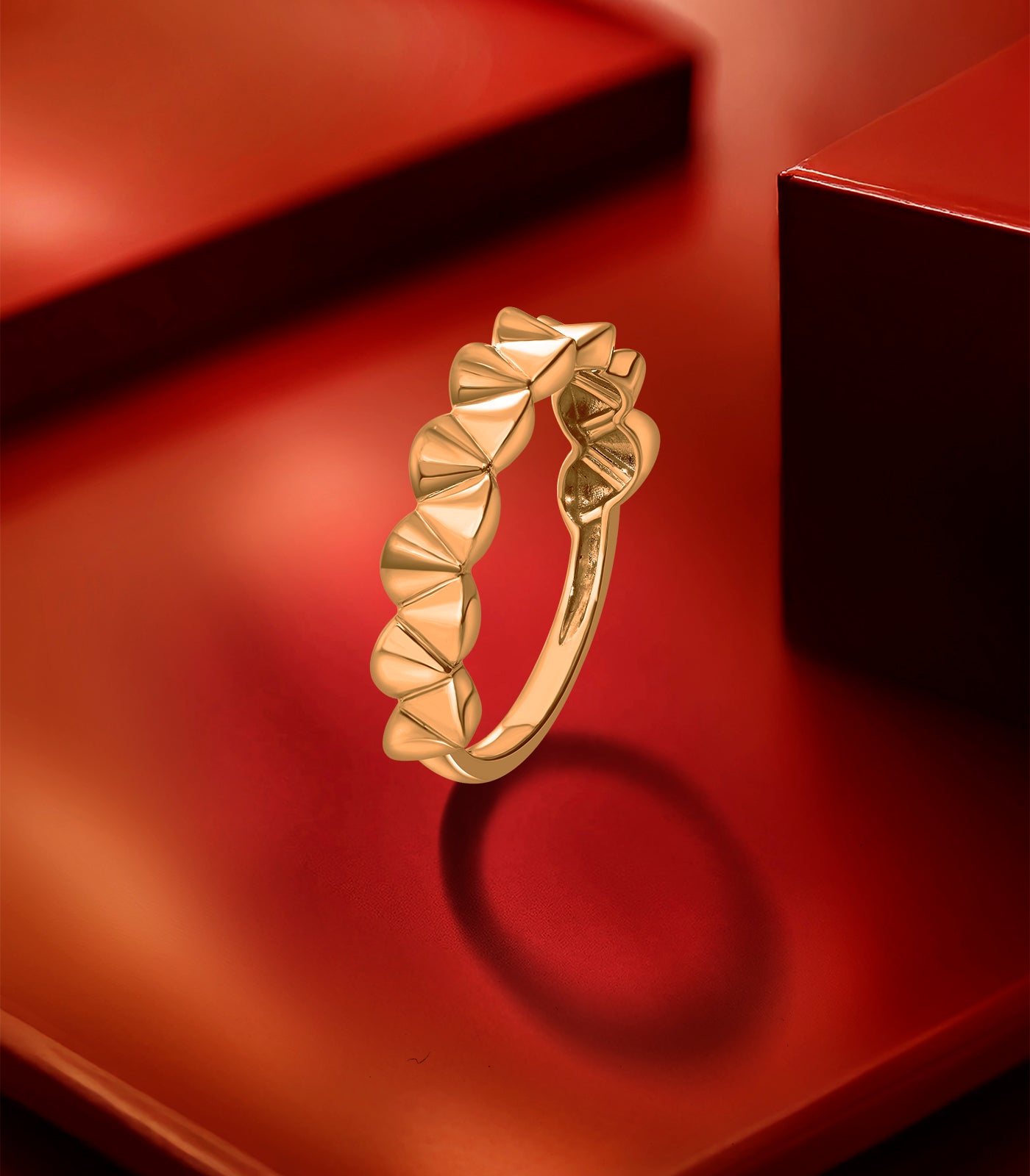 Conics Stream Gold Finger Ring