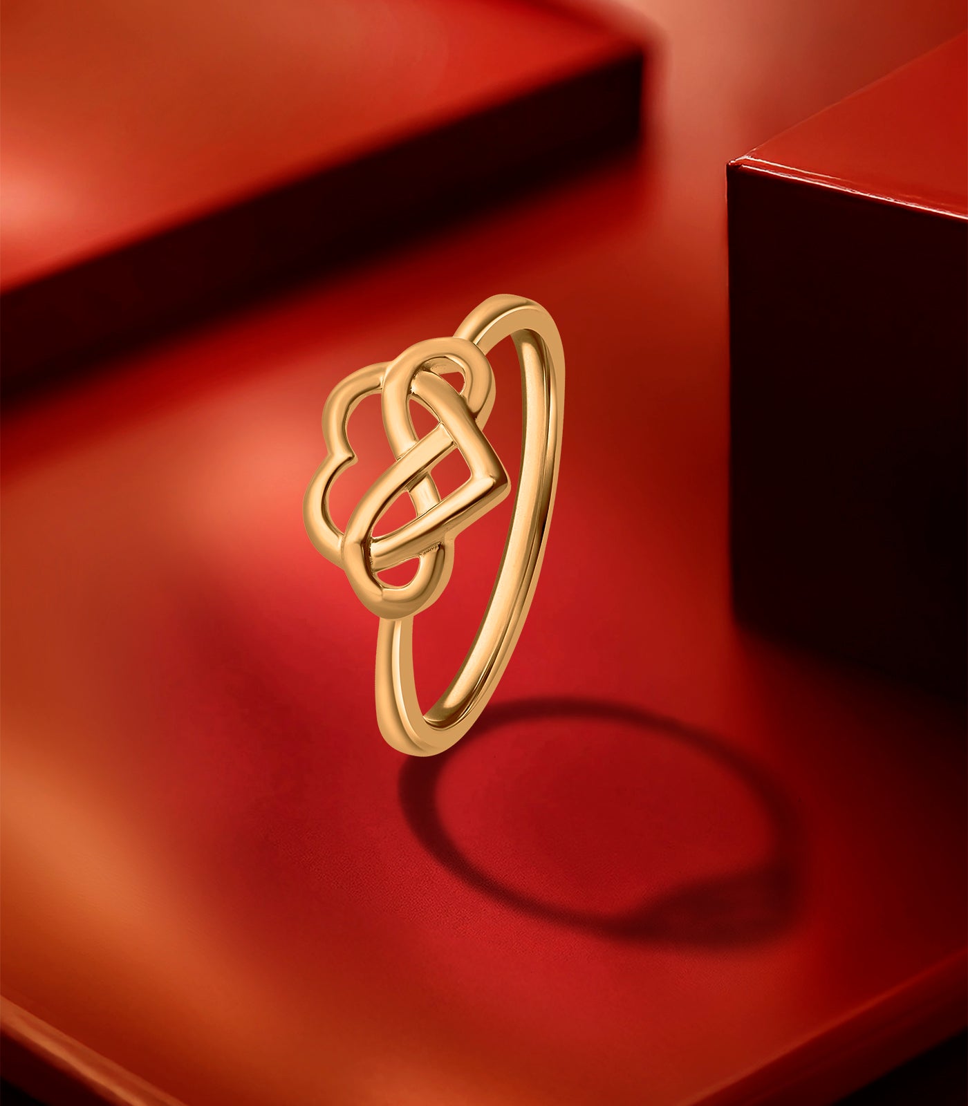 Infinity Heart Gold Finger Ring