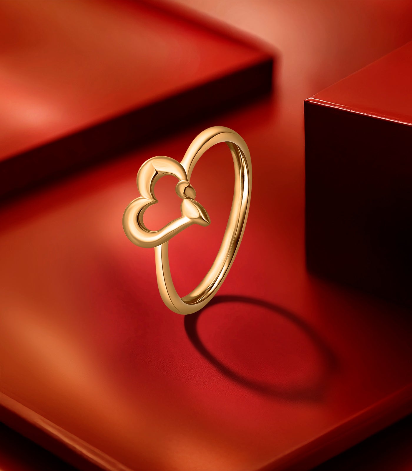 Timeless Heart Gold Finger Ring
