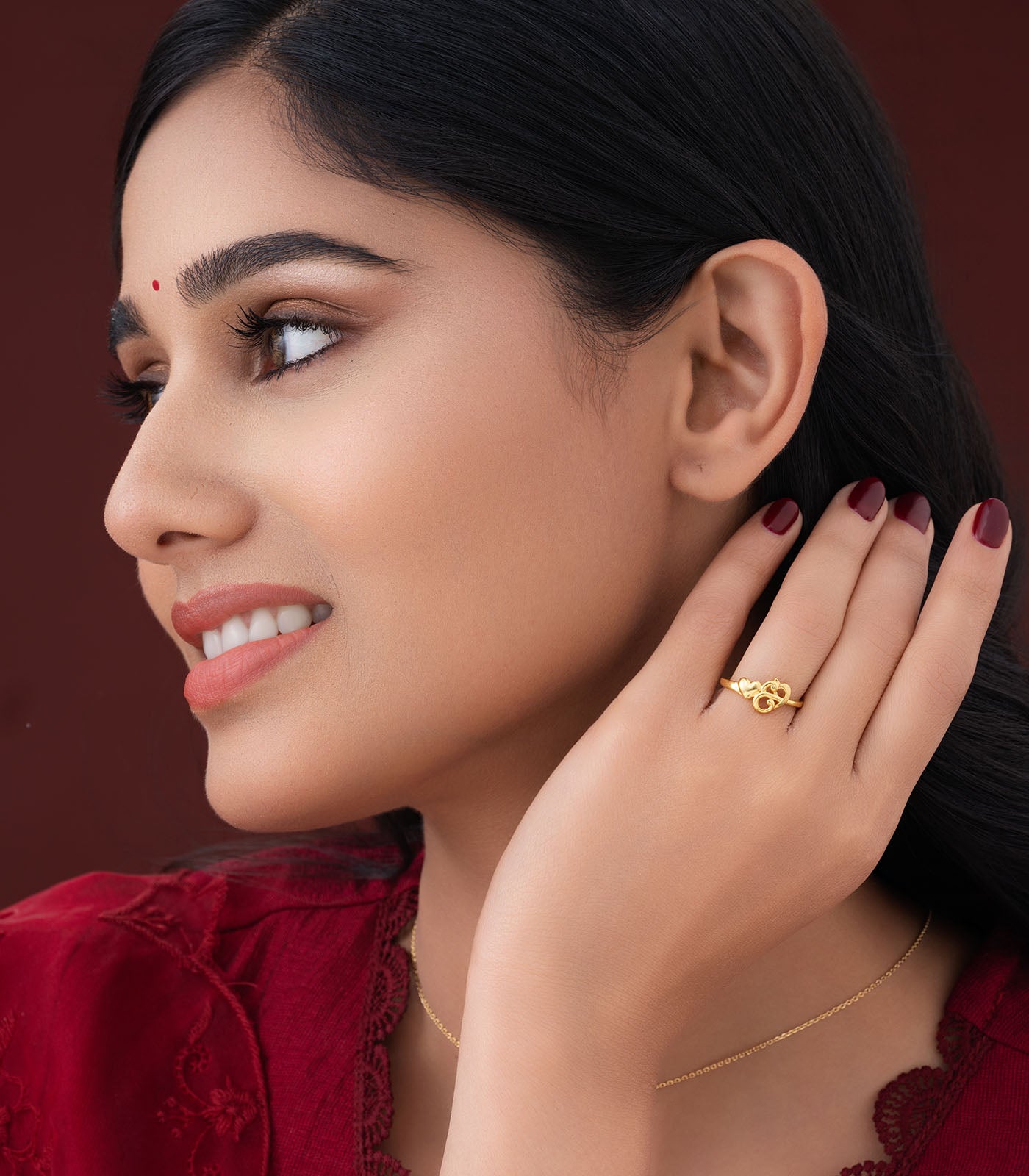 Designer Heart Gold Finger Ring