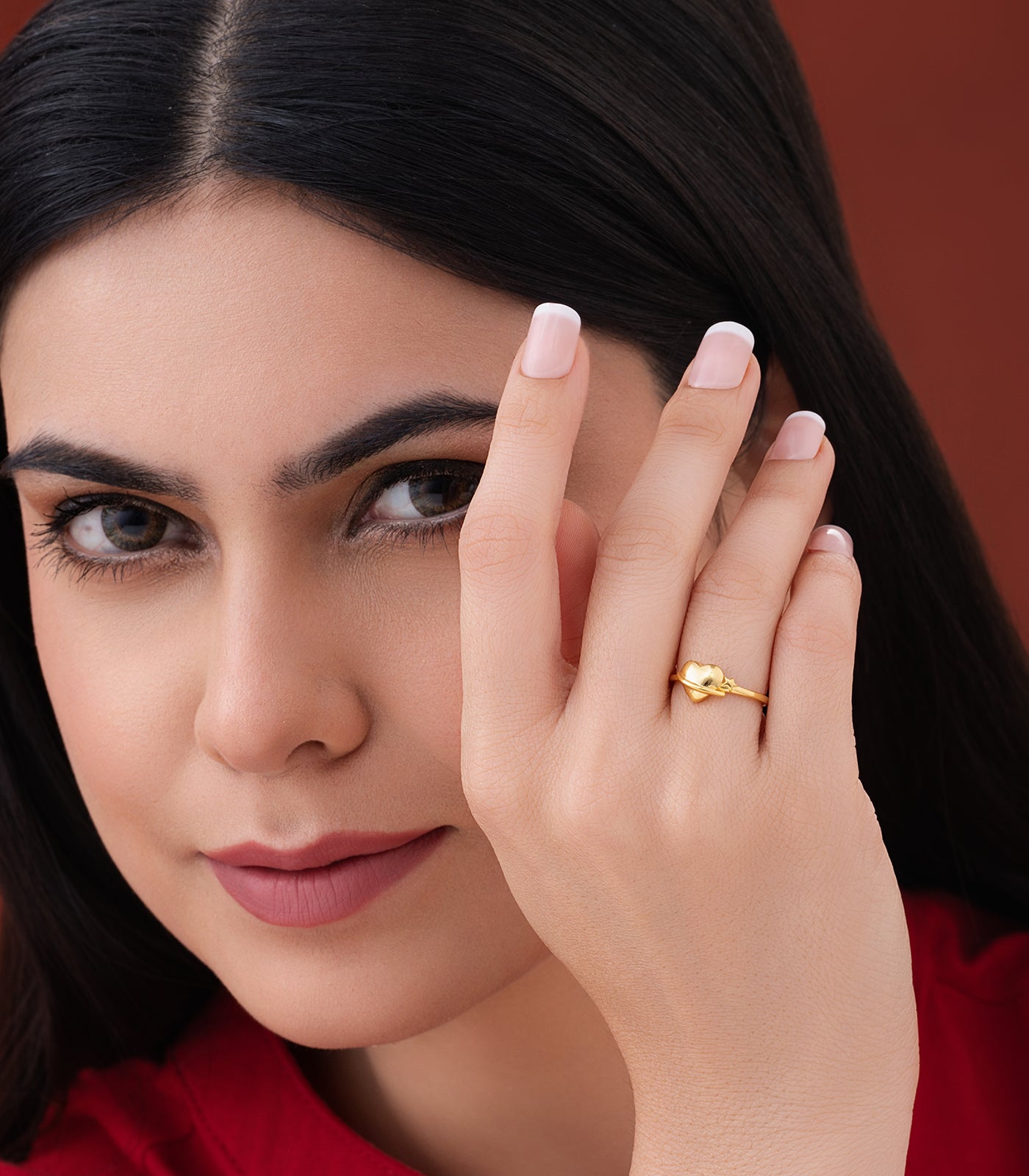 Stargaze Heart Gold Finger Ring