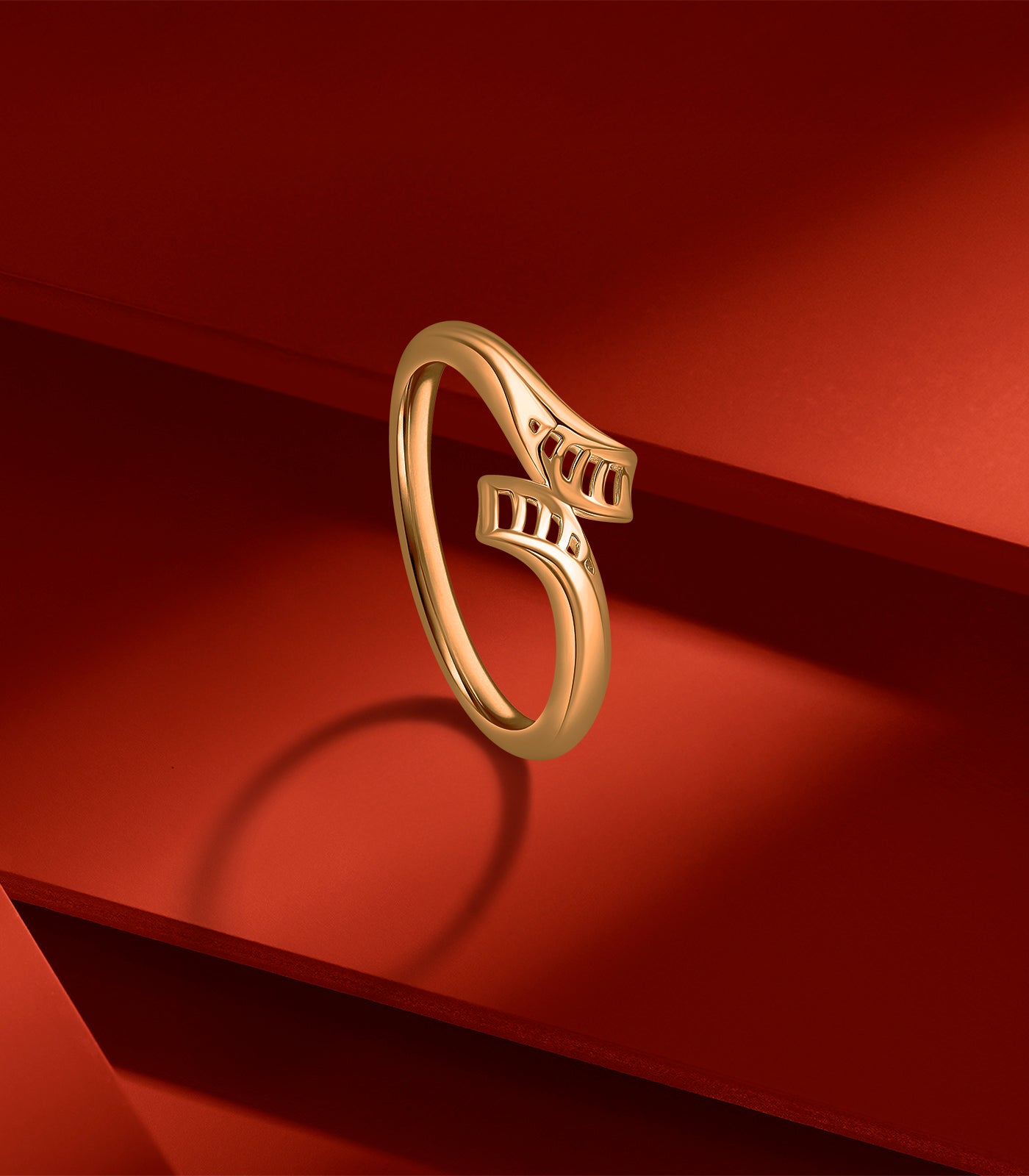 Lattice Flare Gold Finger Ring